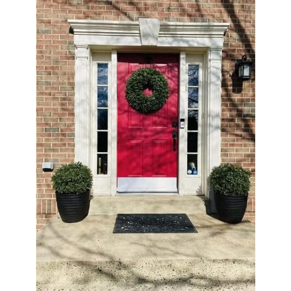 

Artificial Tree Ball 2 Feet 18 Inches Wide Potted Outdoor Artificial Plant, Used for Porch Flowerpot Decoration, 2 Sets