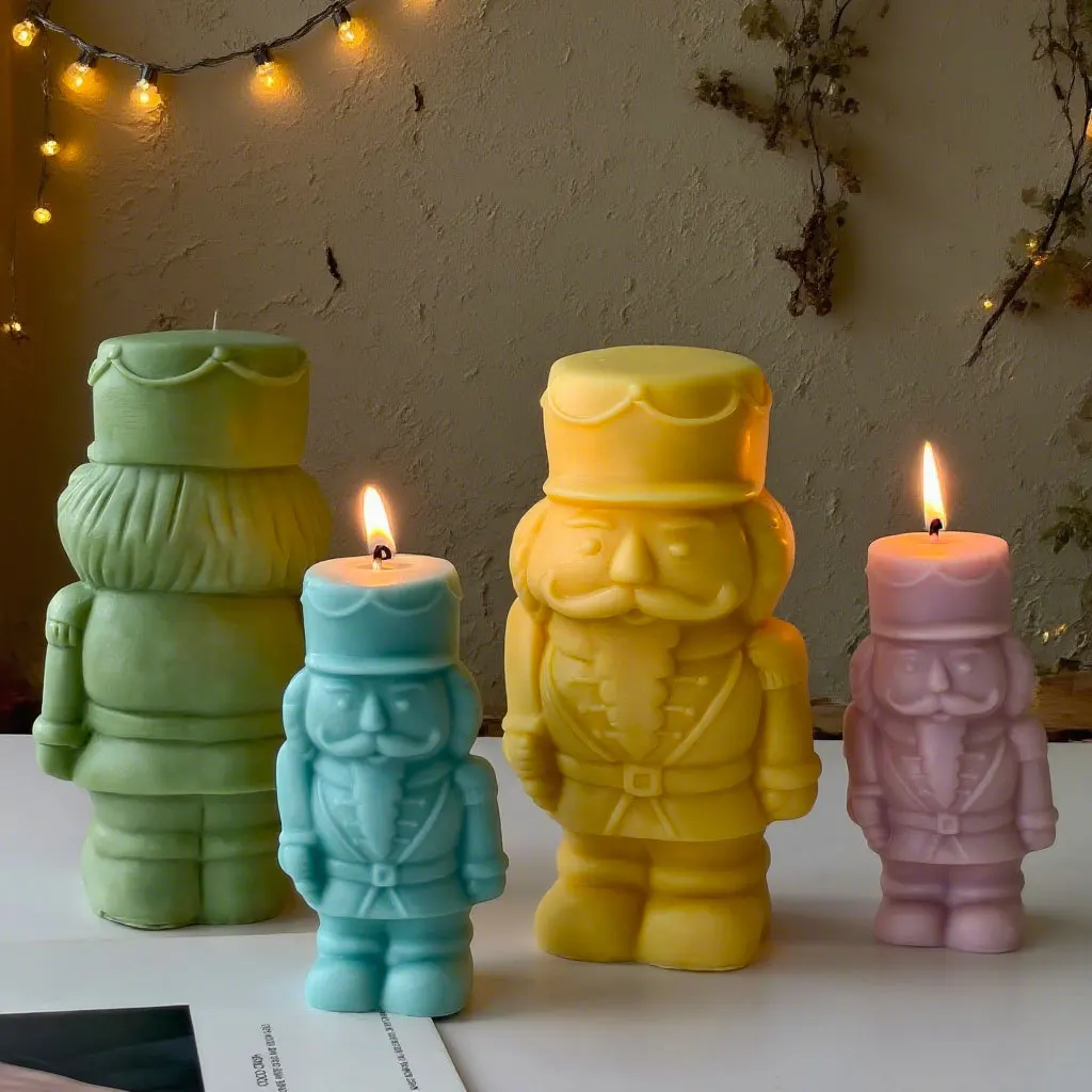 Shorty Nutcracker Statue Silicone Candle Mold Christmas Decor Silicone Mold Dinner Soy Wax Silicone Mould Christmas Ornaments