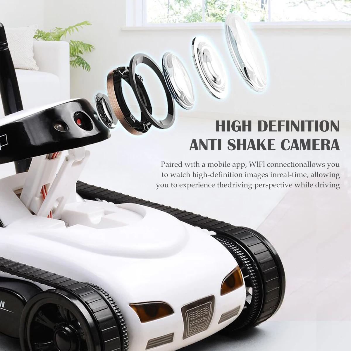 Carro armato telecomandato, trasmissione del serbatoio spia Wireless controllata da App HD Camera Vision Toys esplora il serbatoio Move Motion Gifts