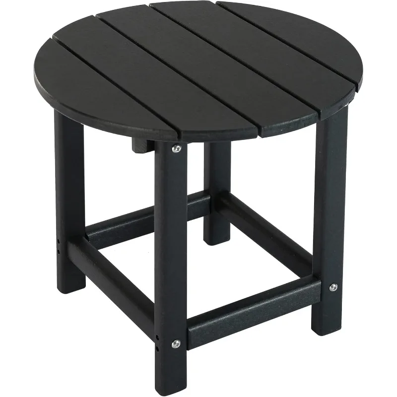 

Round Adirondack Side Table End Table, Outdoor Side Tables,Easy Maintenance & Weather Resistant(Black)