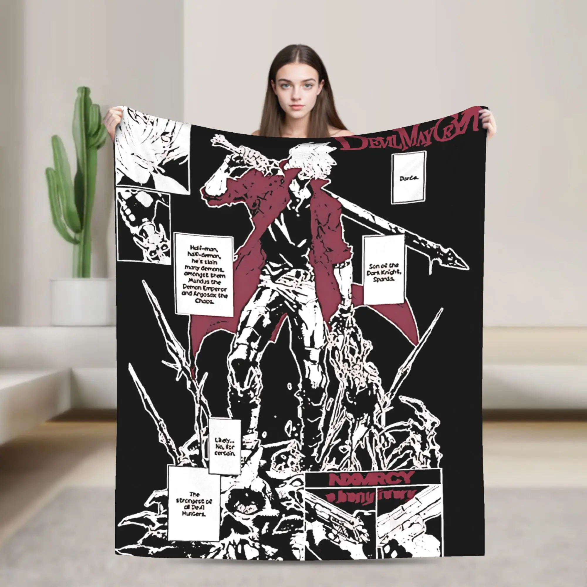 

Devil May Cry 5 Dante Blanket Quality Super Soft Throw Blanket Spring Airplane Travel Living Room Graphic Bedspread