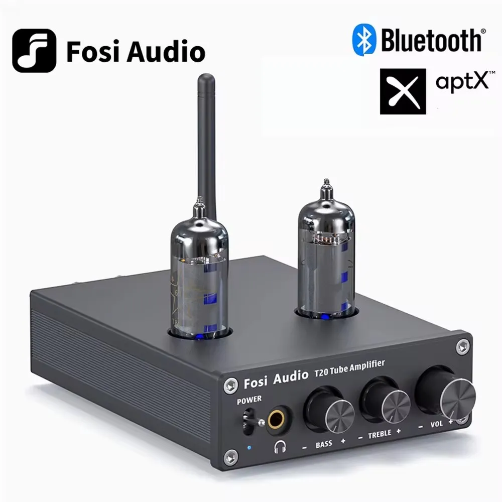 

Fosi Audio T20 Bluetooth Vacuum Tube Amplifier AptX HD Stereo Power Amp 50W TPA3116 Headphone Amplifier For Home Speakers