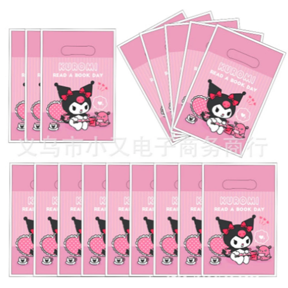 10pcs/lot kuromi Themed Girl's Favorite Birthday Party Candy Surprise Disposable Plastic Decorative Gifts Loot Bag