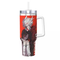 Stainless Steel Tumbler Dandadan Anime Japanese Thermal Mug Keep Heat Hot Drinks Mugs Cup Camping Printed Water Bottle