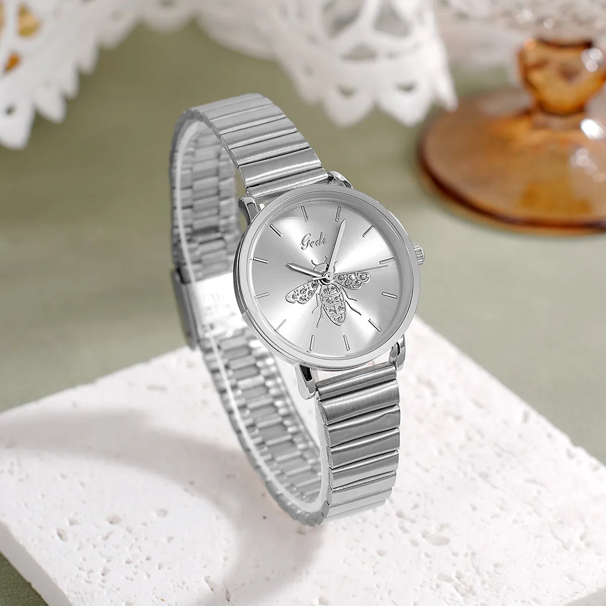 New LittleBeeStainless Steel WatchForWomen Elegant Luxurious Yet Simple StylishQuartz Watch Perfect For Daily Wear And Versatile