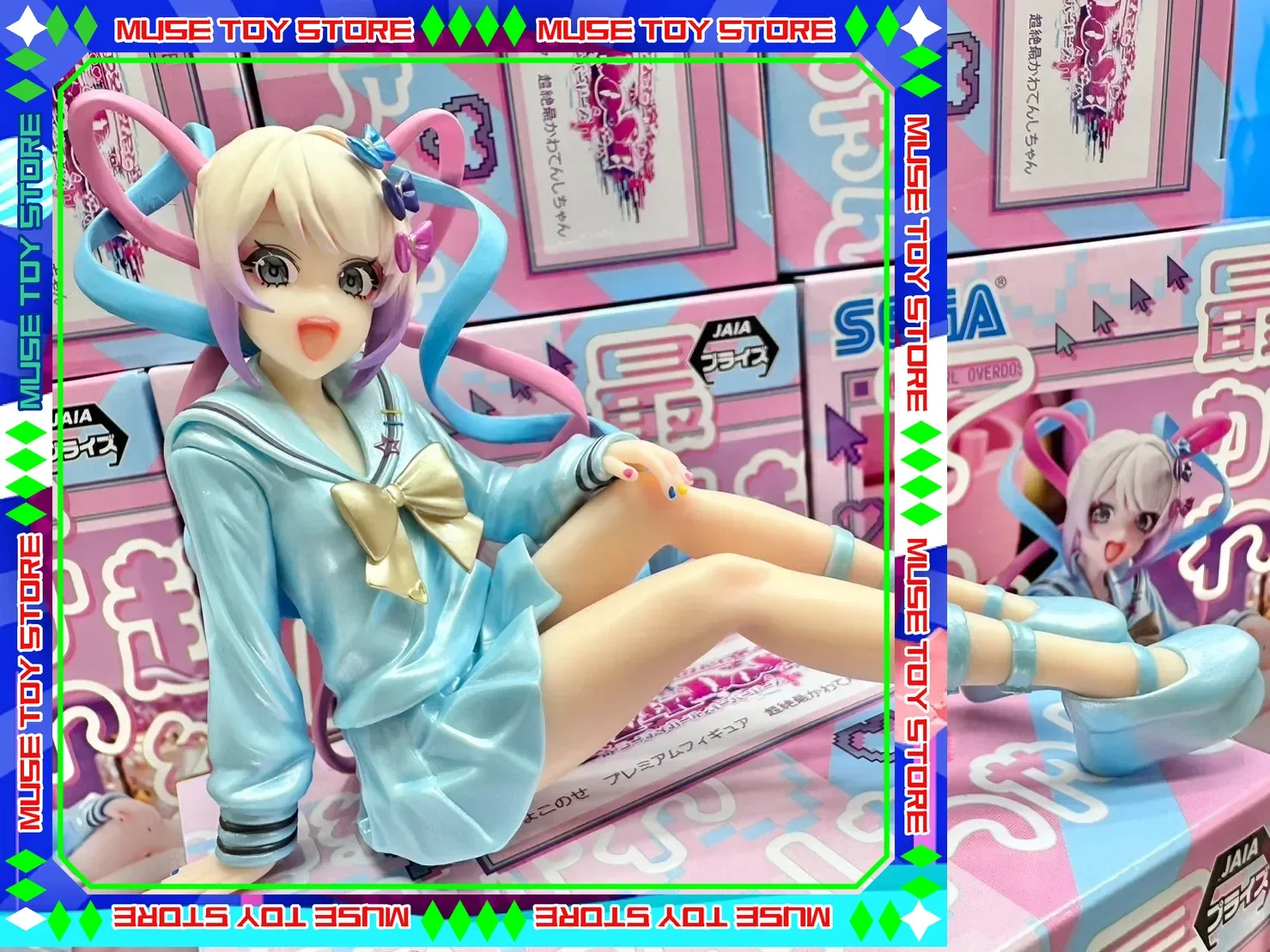Original sega precisa menina overdose chokonose figura premium chouzetsu saikonawa tenshi chan anime modelo de ação brinquedos presente em estoque