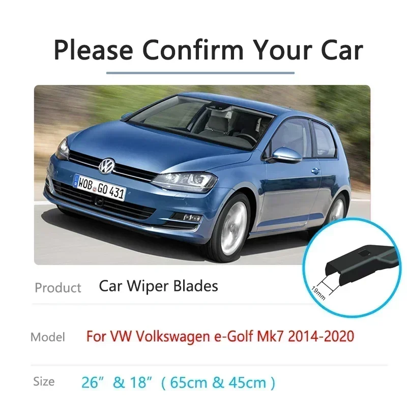 For VW Volkswagen E-Golf Mk7 2014 2015 2016 2017 2018 2019 2020 Car Accessories Front Wipers Blades Brushes Arm Hatchback Window