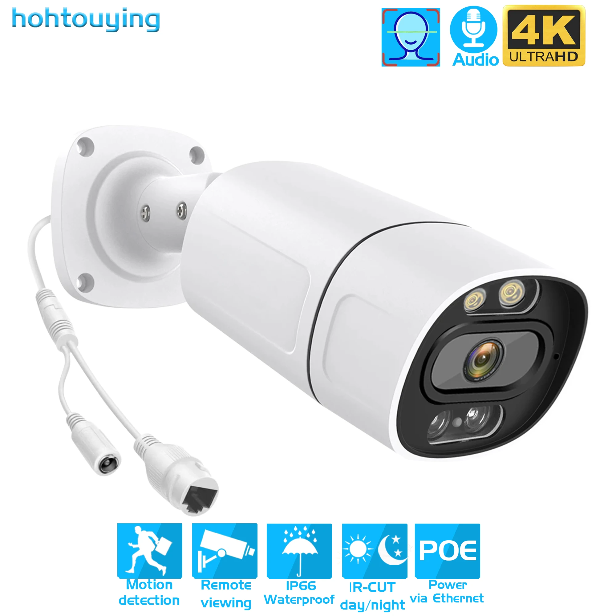 

XMEYE 8MP 4K POE Wired IP ONVIF H.265 Audio Record CCTV Face Detection 5MP 4MP 3MP Waterproof IP66 Outdoor Security Video Camera