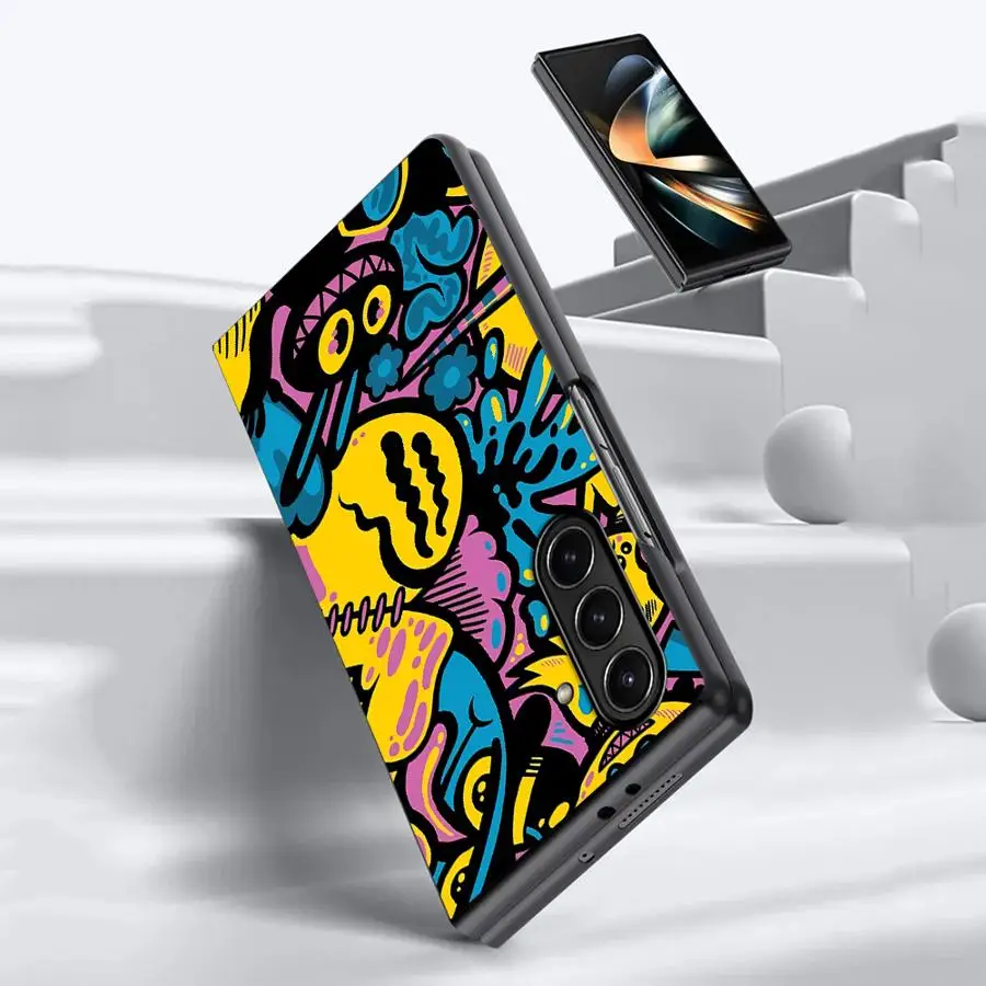 Custodia con design Graffiti Cartoon per Samsung Galaxy ZFold5 ZFold4 ZFold7 ZFold3 Z Fold 7 6 5 4 3 ZFold6 Cover posteriore per telefono