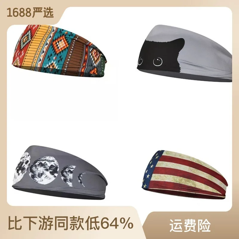 Spring and Summer Sweat-absorbing Streamers Women's Turban Fitness Hairband Multi-function Hair Tie headband