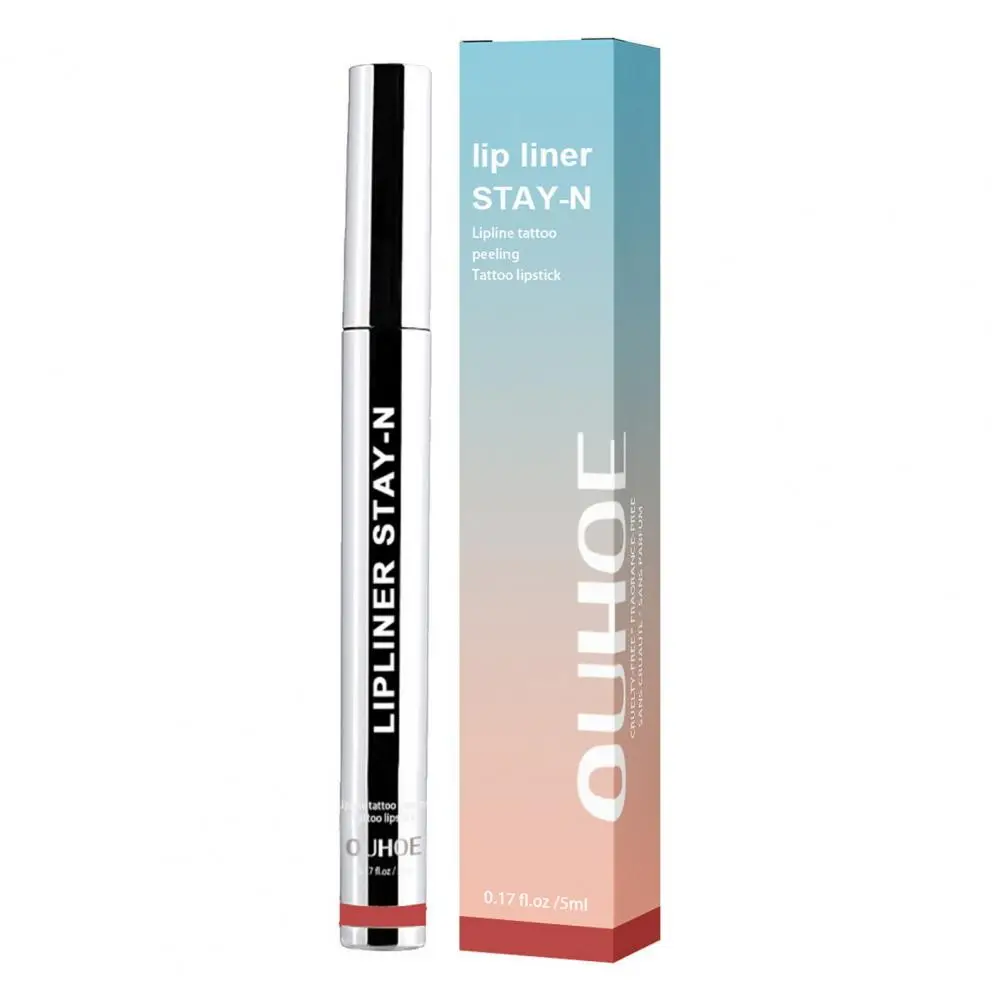 Lipliner Met Lip-Safe Langdurige Peel Off Lip Liner Anti-Fading Multifunctionele Lip Pen Voor Vrouwen Veilig Tattoo Vlek Met 5Ml