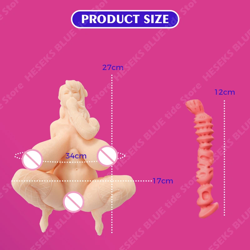 HESEKS Sheep Girl Sex Doll Hold Big Boobs Lifelike Anime Silicone Mens Masturbators Realistic Figure Adult Toys