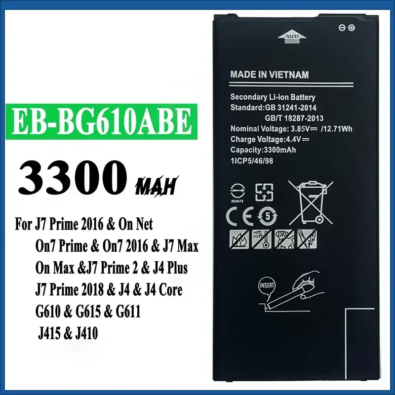 EB-BG610ABE 3300mAh Battery For Samsung Galaxy J7 Prime 2016/J4 Plus/J7 Prime 2018/J4 Core/G610 Mobile Phone Battery