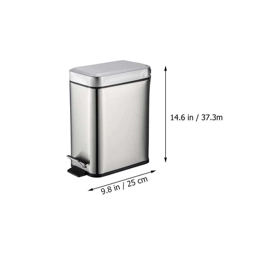 Stainless Steel Trash Can 50-litre Kitchen Bin Versatile Garbage Dust Pedal Household Office