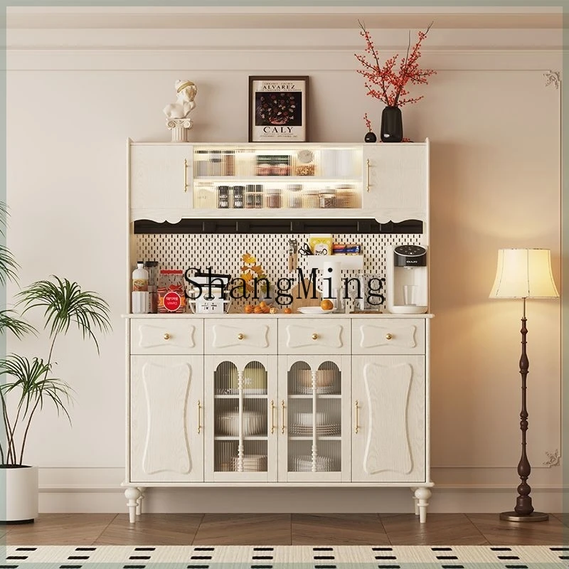 

SM new side cabinet cream wind solid wood side cabinet double door side dining room living room wine cabinet