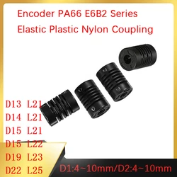 Plastic Nylon Coupling PA66 E6B2 Series D13L21/D14L21/D15L21/D19L23/D22L25mm 3D Printer Encoder Elastic Stepper Motor Shaft