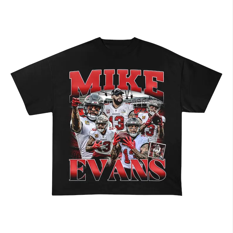 Vintage Mike Evans Shirt, Sweatshirt, Hoodie, Football shirt, Classic 90s Graphic Tee, Unisex, Vintage Bootleg, Oversized Tshirt