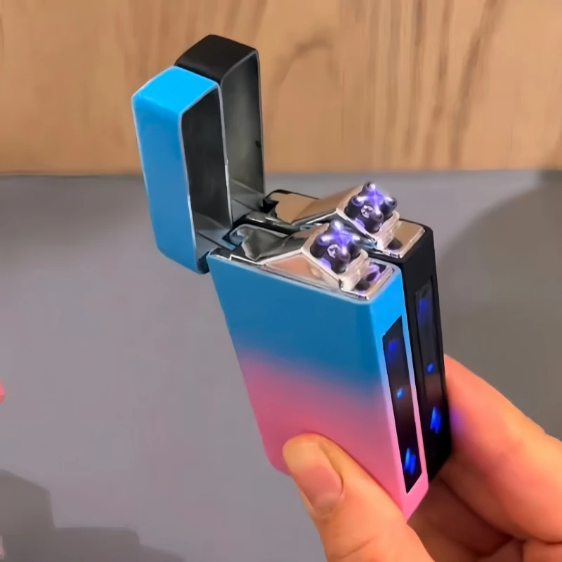 

New USB Cigarette Lighter Power Display Pulse Windproof Double Arc Cigarette Lighter Touch Sensing Charging Cigarette Lighter