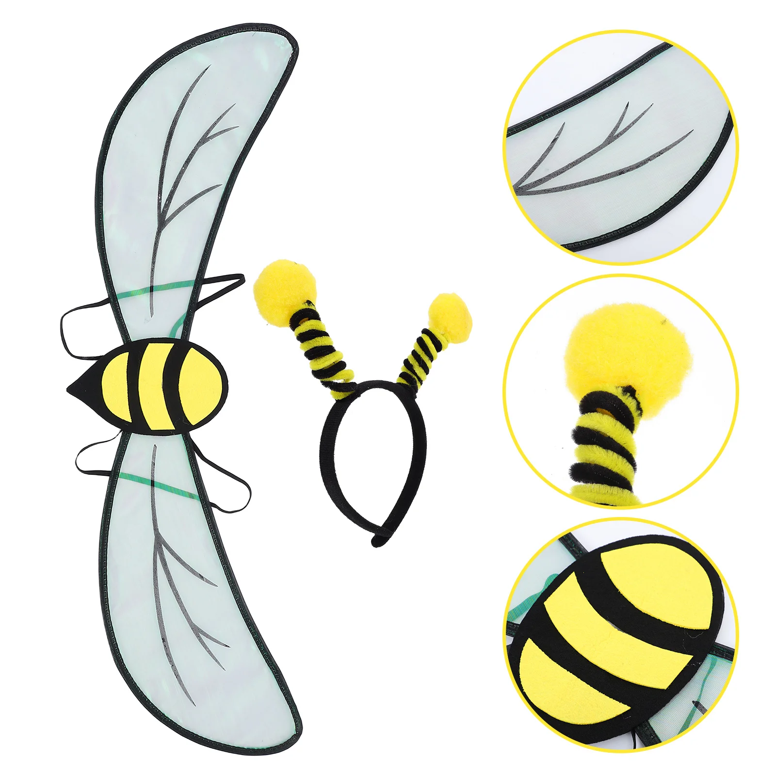 

1 комплект, аксессуары для костюмированной вечеринки, 1 комплект, повязка на голову с антенной и крыльями пчелы для Хэллоуина, Рождественского фестиваля, украшения для наряда, пчела