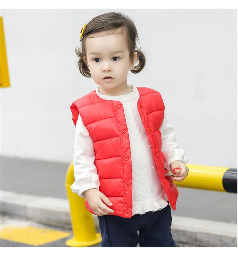 Children Down Waistcoat Autumn Winter Kids Vest Padded Clothes Infant Lightweight Down Coat Sleeveless Jacket Toddler Clothing