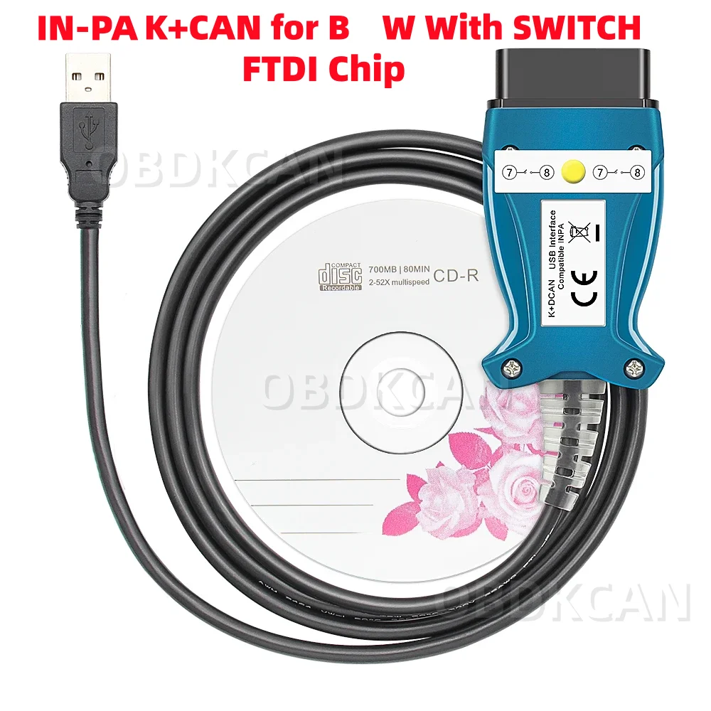 INPA K+CAN ForB-M.W With FT232RL Chip with Switch OBD2 Diagnostic Tool USB Interface Cable K + DCAN Auto Scanner Tool