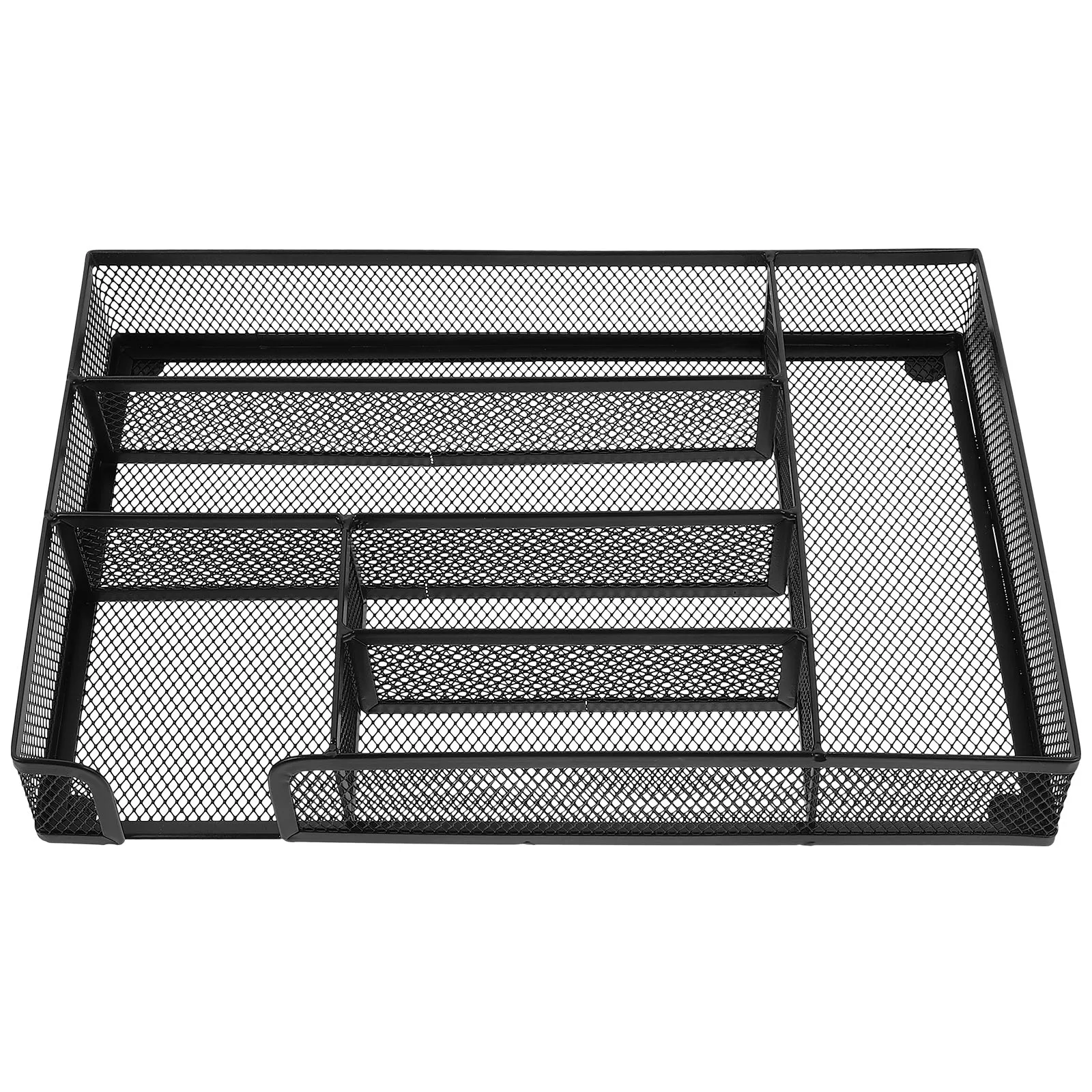 

Desk Drawer ganizer 6 Compartments Black 12.6x8.7x1.8inch Pencil Pen Storage Mesh Tray Office Accessories