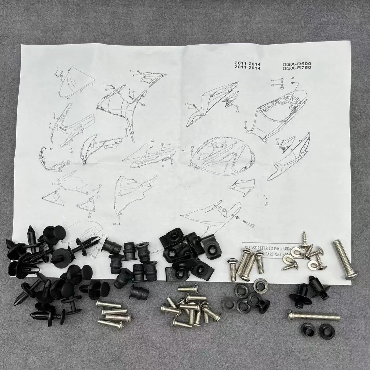 

Fit For Suzuki GSX-R750 11-18 K11 GSXR600 2011-2018 Motorcycle Fairing Stainless Bolts Screws Clips Washer Speed Nuts Fasteners