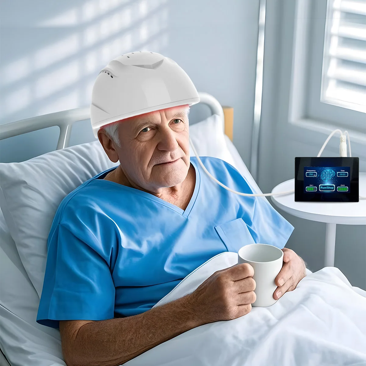 

Suyzeko Photobiomodulation Helmet 810nm Near Infrared Light Therapy for Stress Relief Brain Stimulation Autism Care Neurofeedbac