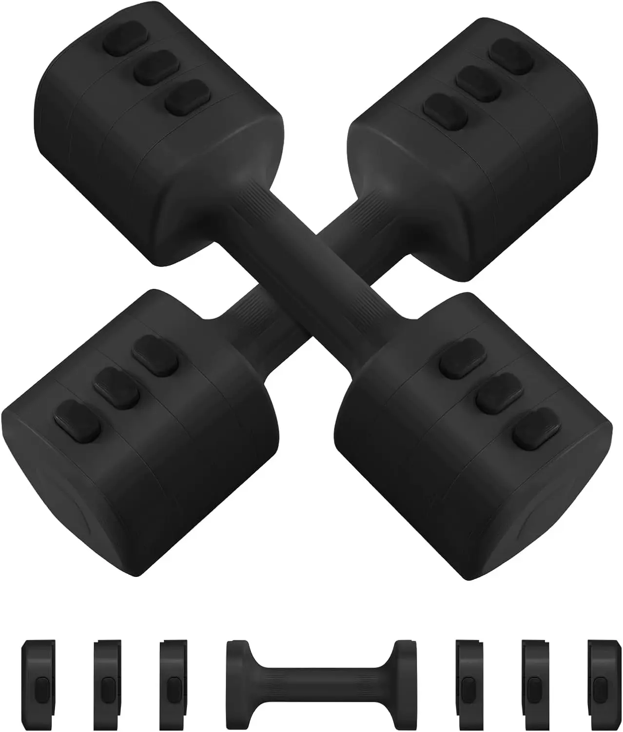 

Adjustable Dumbbell Set of 2, Anti-slip Handle, 4 Weight Options for Home Gym Training
