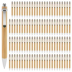 100 Pcs/Lot Bamboo Ballpoint Pen Stylus Advertising pen Office & School Supplies Pens & Writing Supplies Gifts Blue/black Ink