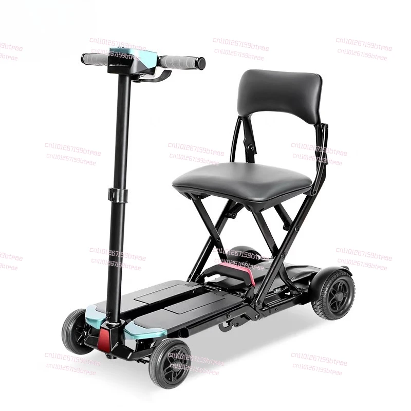 low speed elderly travel four-wheeled electric vehicle Elderly scooter light portable folding trolley case
