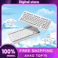 Monsgeek X Akko Top75 Mechanical Keyboard 3mode Cinnamoroll Moa Bluetooth Wireless Keyboard Cute Hot-Swap Custom Gamer Keyboards