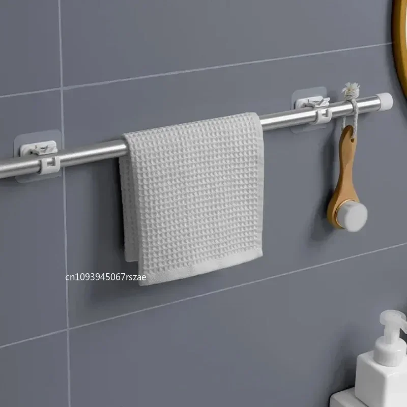 2/4/6/20PCS Adjustable Curtain Rod Clip Self Adhesive Clamp Hook Curtain Holder Wall Bracket Holder Nail-Free Wall Hanging Clip