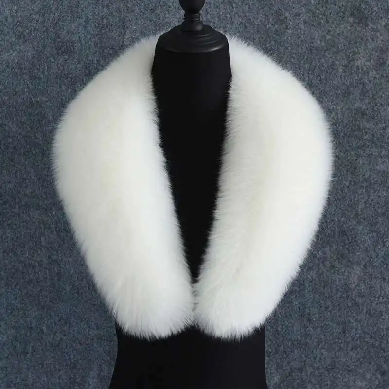 

Faux Fur Collar For Women Men Winter Jackets Hood Collar Fluffy Fur Decor Scarf Female Big Size Scarves Warp Shawl Neck Warmer