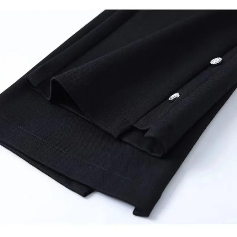 Pantalon Micro-évasé haut de gamme pour femmes, polyvalent, taille haute, neuf points, nouvelle collection été 2025