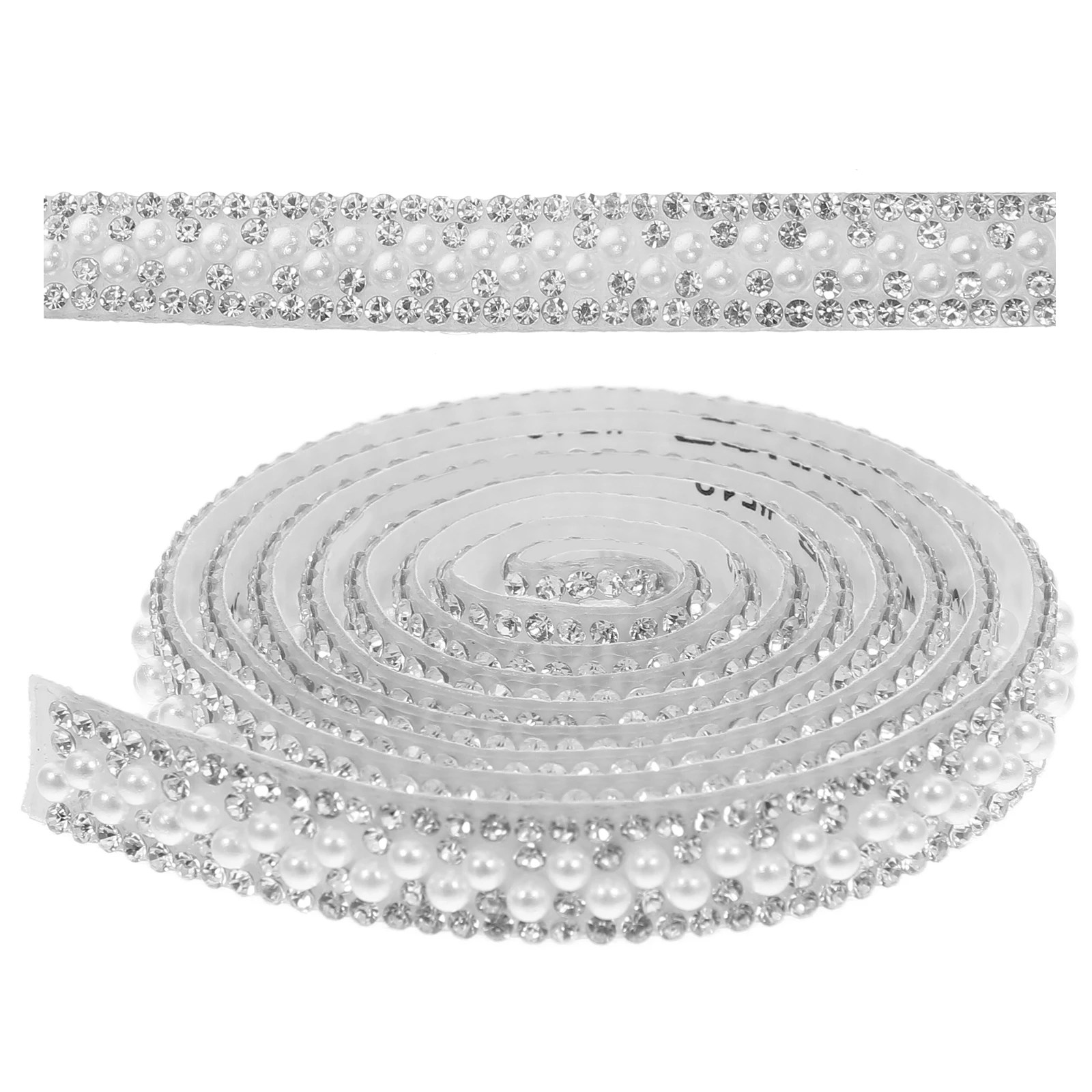 

2 Rolls Pearl Rhinestone Accessories Faux Pearls Bling Wrap Ribbon Self Adhesive Trim Craft Decor Cuttable Length Wedding Shoe