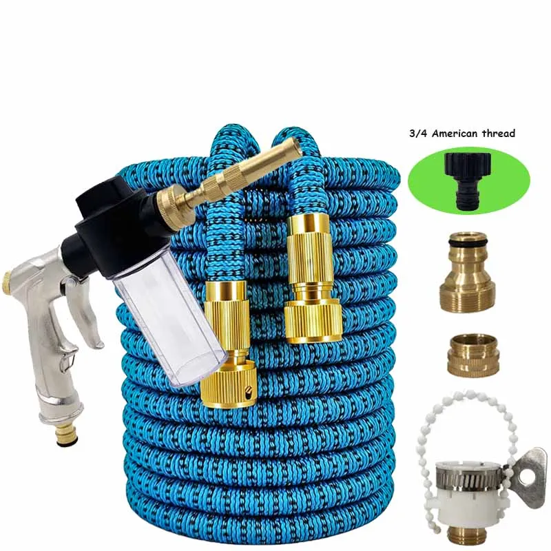 

Комплект расширяемых садовых шлангов высокого давления 25–100 футов, универсальный разъем, используемый для мойки и полива автомобилей