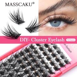 Newest MASSCAKU DIY Cluster Eyelash Extensions Soft and Very Light Self-Adhesive Eyelashes Premade Volume Clusters Lashes