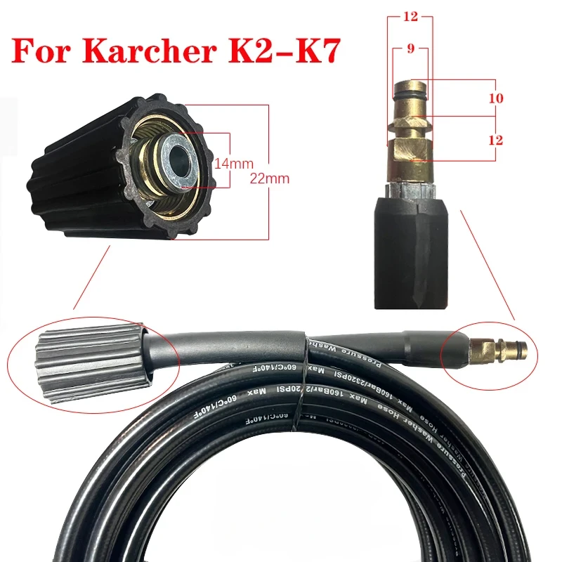 

20m High Pressure Washer Hose Pipe Cord Water Cleaning Hose for Karcher Pressure Washer Sink