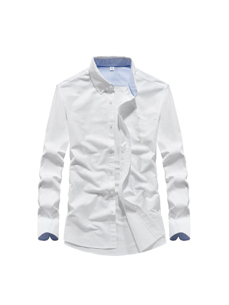 

Men's Long Sve Ox Cloth irt Pure Cotton Non-iron Faionable Commute irt Spring Autumn Color Stand Fit