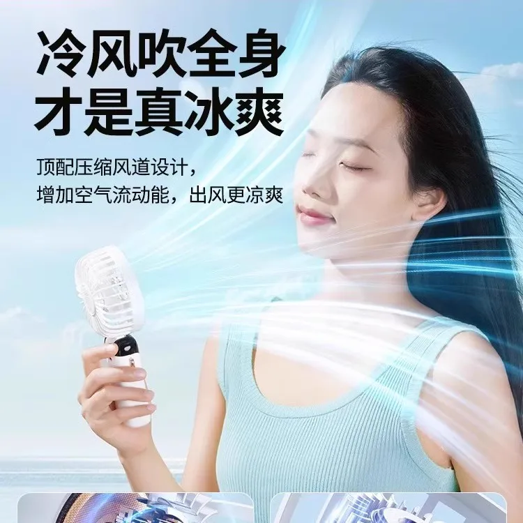 N15 Foldable Aromatherapy Electric Fan, USB Mini Portable Rechargeable Quiet Handheld Fan with Stand & Digital Display