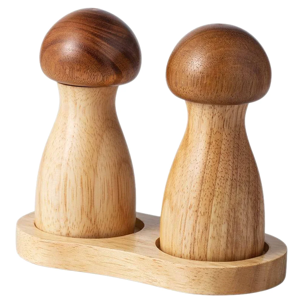 

1 Set Wooden Pepper Manual Refillable Pepper Mushroom Shape Grinding Tool Manual Salt Refillable Pepper Crusher