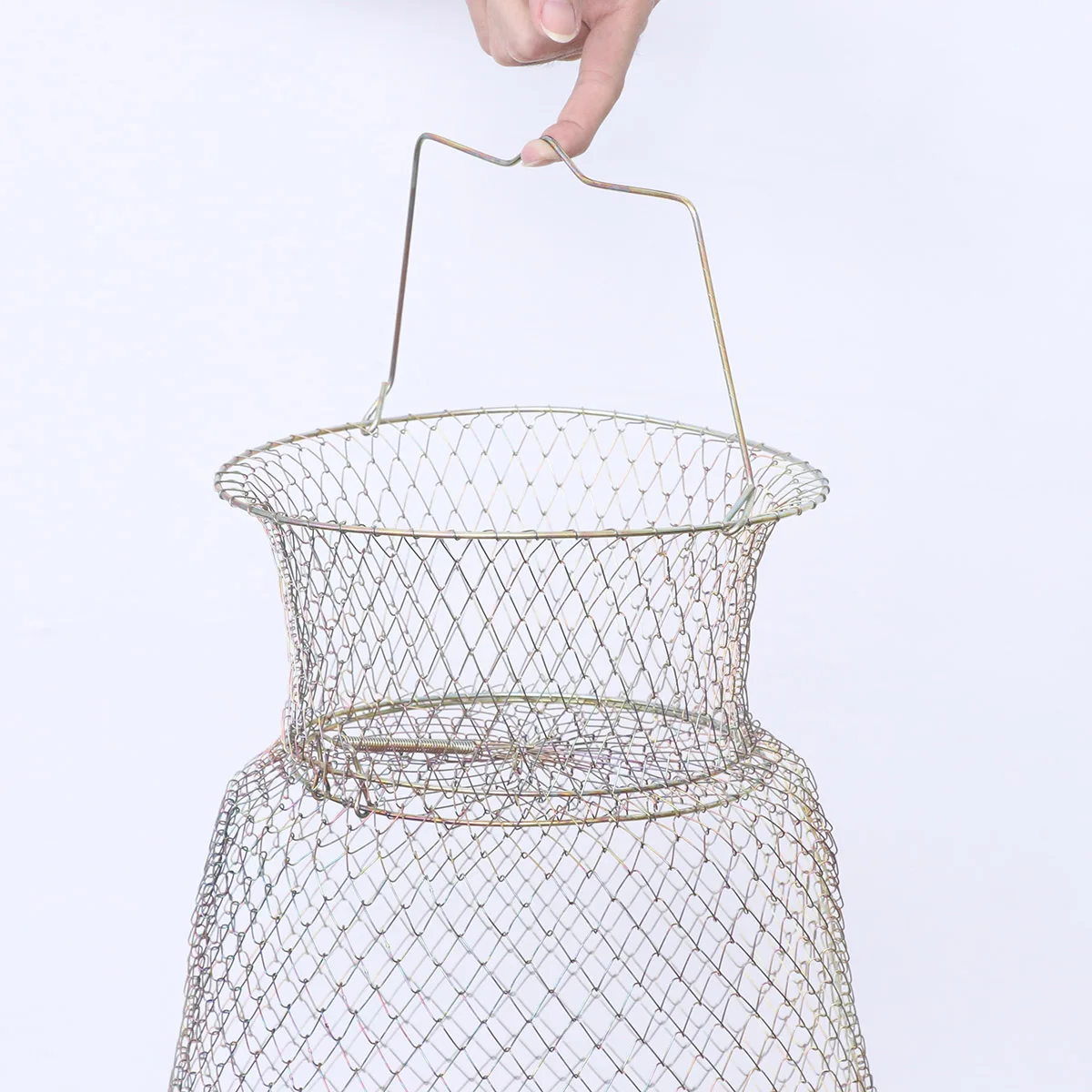 

Folding 30Cm Iron Fishing Net Mesh Hole Crab Lobster Trap Foldable Durable Lightweight Portable Fishing Tools Accessories For