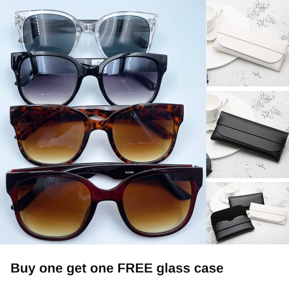 Moda-óculos unisex com proteção UV, caixa de vidro, presente