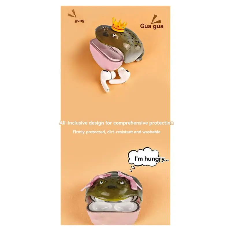 

Creative Frog Earphone Case for AirPods Pro 3, Handmade Anti-Drop Scratch Resistant Protector Fun Gift