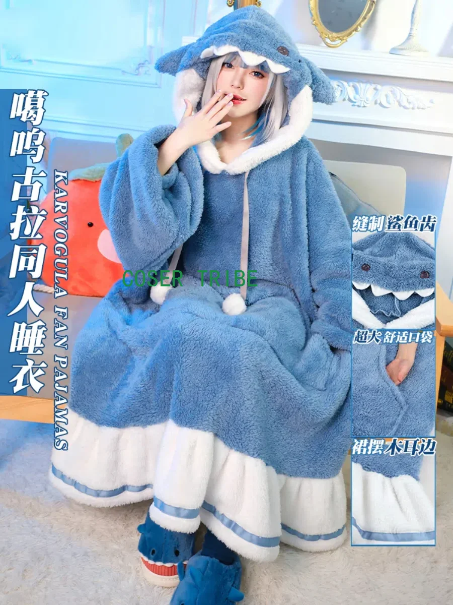 

Hololive Gawr Gura Shark Pajamas Women Cosplay Costume Cos Game Anime Party Uniform Hallowen Play Role Clothes Clothing