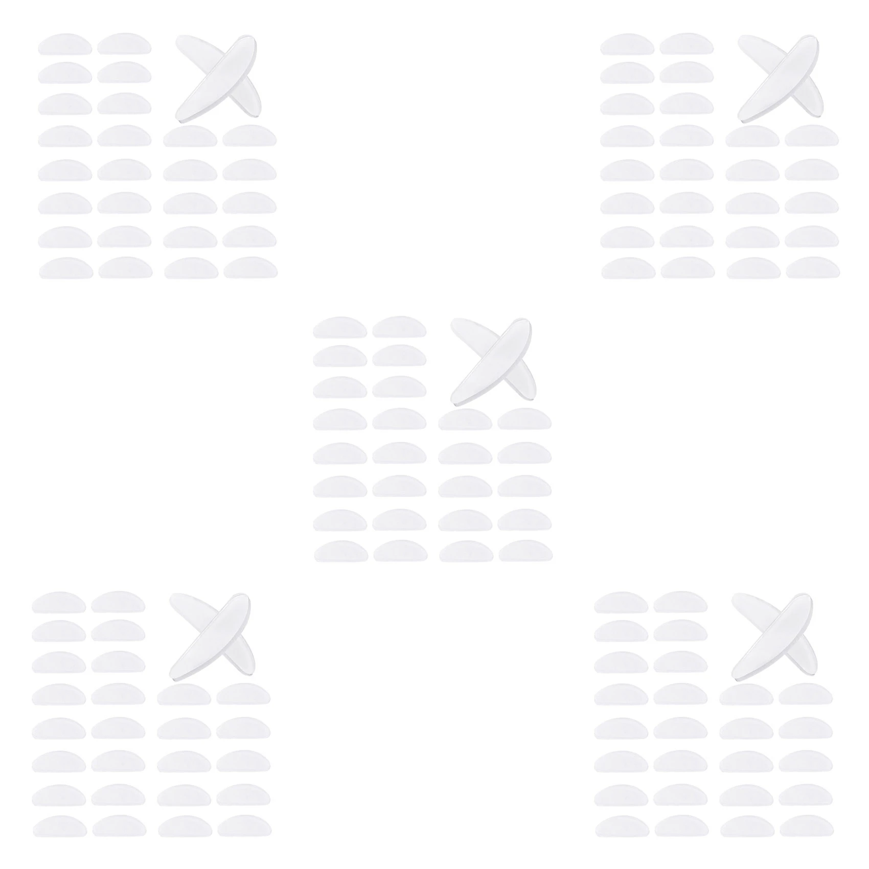 ABP-90 أزواج من وسادات الأنف للنظارات اللاصقة المصنوعة من السيليكون المضادة للانزلاق للنظارات (شفافة، 1.5 مم) #4