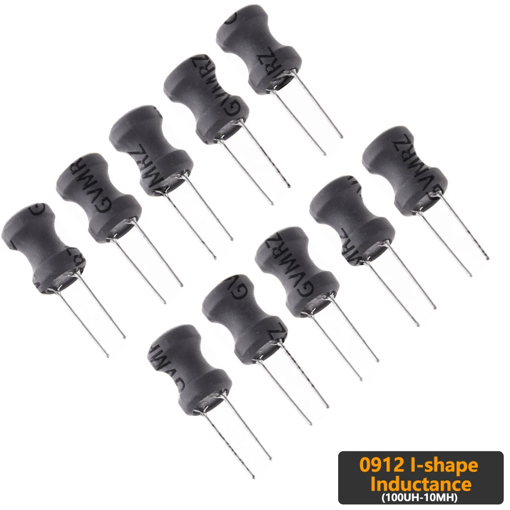 10PCS 0912 220UH 3.3MH 4.7MH 10MH 9*12mm I-shape Power Inductance Copper Coil 1MH 68uh 100uh 150UH Inductor