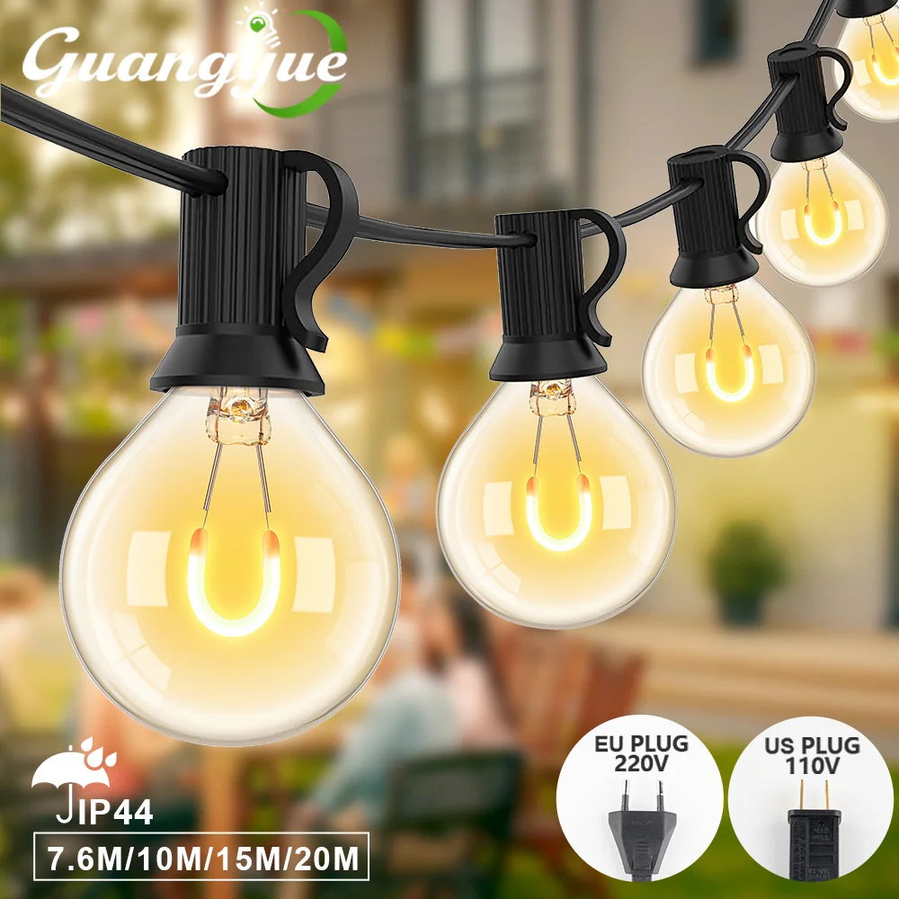 

E12 Globe Edison Bulbs G40 LED Outdoor Fairy String Light Waterproof Connectable Hanging Lights for Christmas Decorations Party