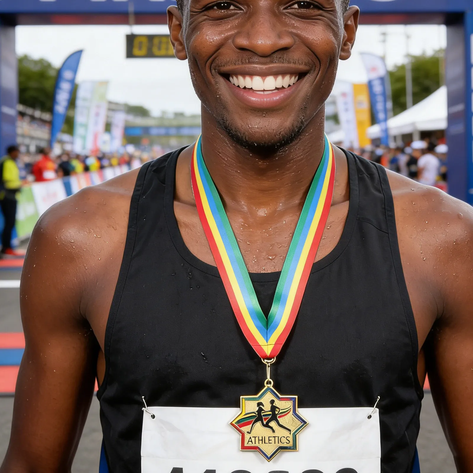 Engraved Marathon Metal Running Medal Neck Ribbon Track Trophy Award Sports Achievement Medal for Running Events Athletes and
